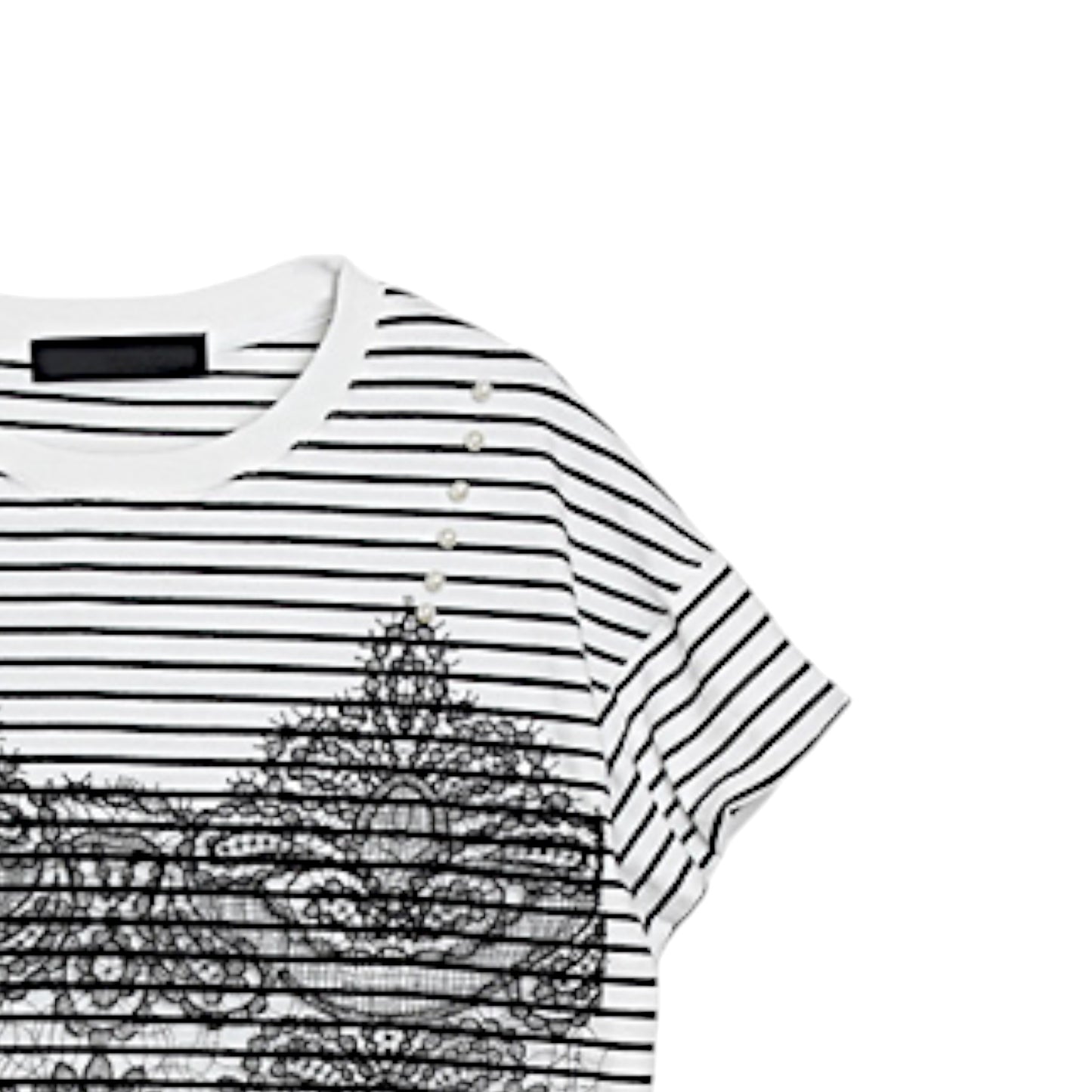 Lace Pearl Stripe Tee