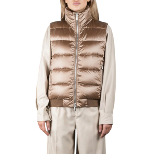 LAYRE-HC The Urban Glow: Moca Camel Down Hooded Vest