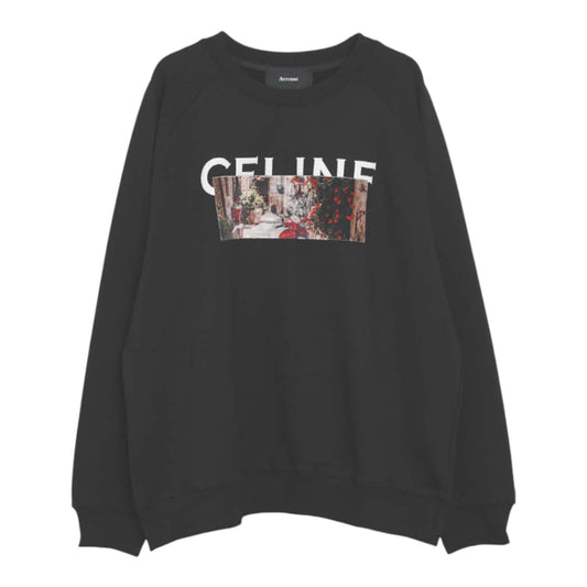 The Parisian Vista: Velveteen Streetscape Embroidered Sweatshirt