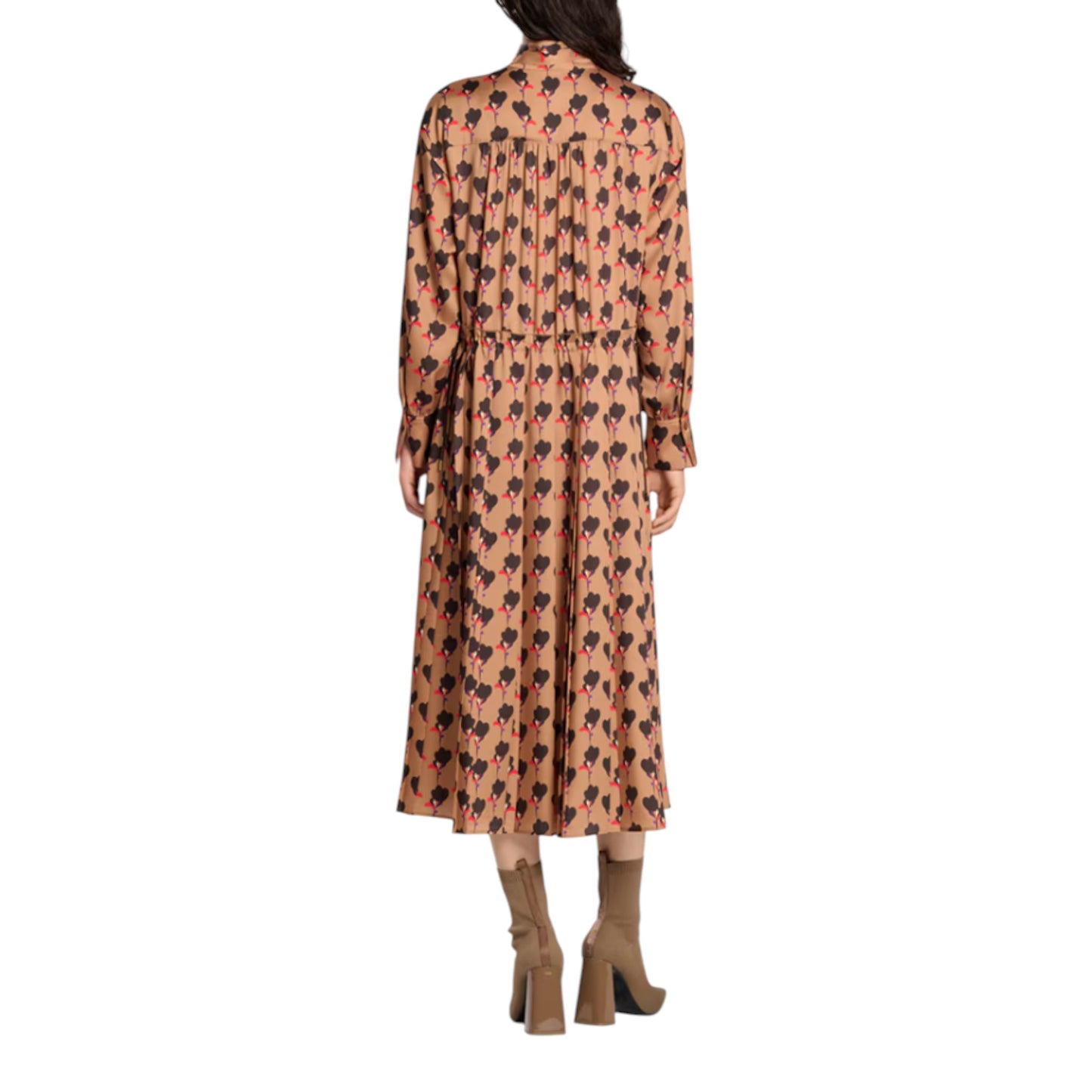 The Artful Muse: Erica Print Bow-tie Pleated Midi Dress