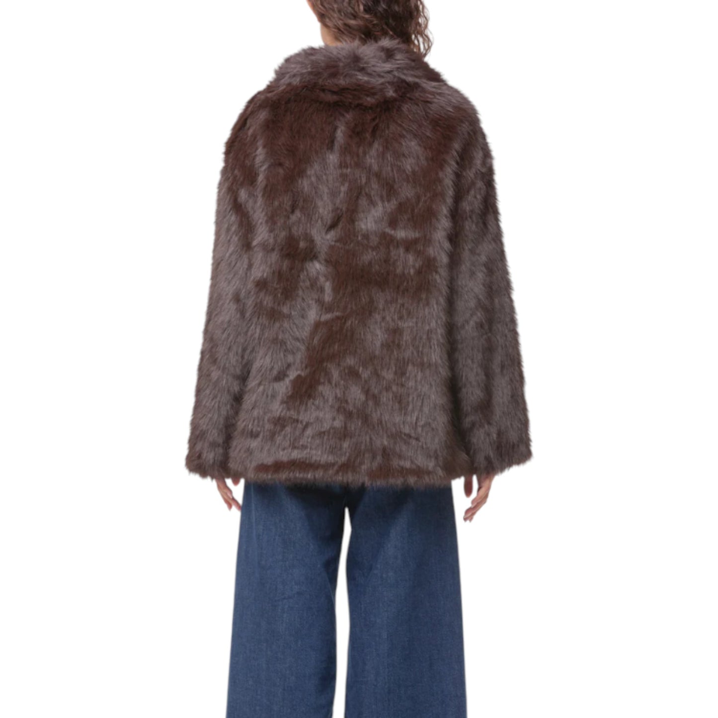 Venetian Cloud: Double-Breasted Eco-Fur Short Coat