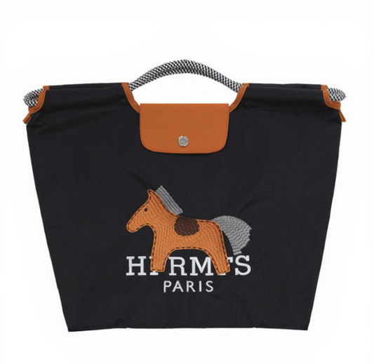 The Parisian Whisper: Embroidered Equestrian Tote