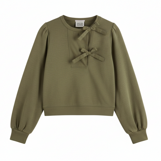 The Ribbon Serenade: Elevated Lounge Sweatshirt