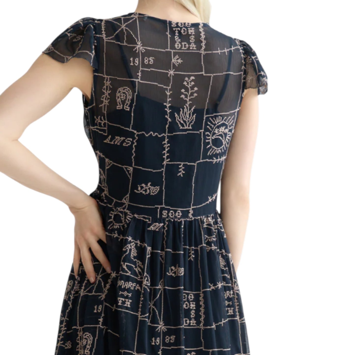 Artisanal Azure: The Cross-Stitch Embroidered Muse