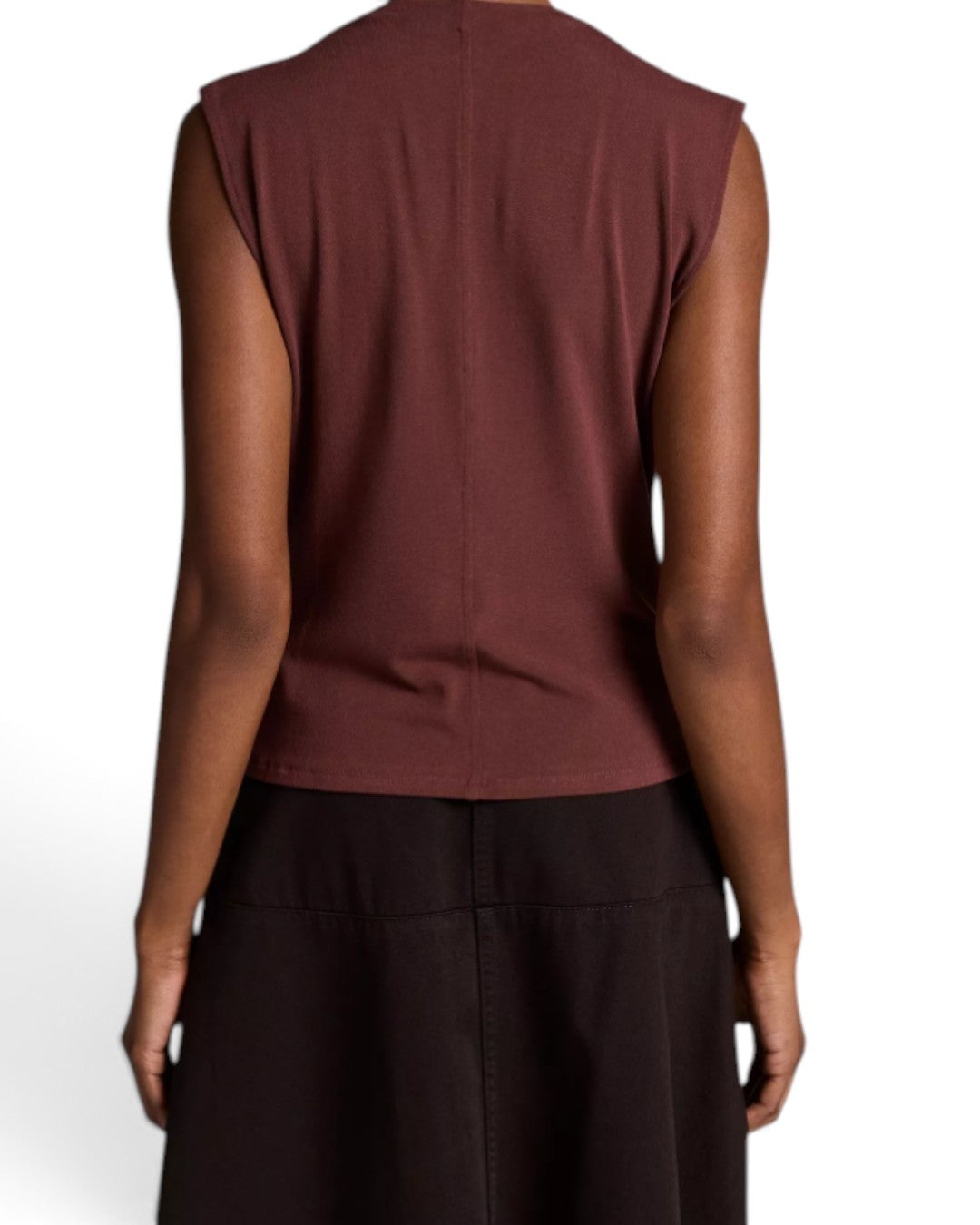 FLUID ELEGANCE: DRAPED COWL-NECK JERSEY TOP