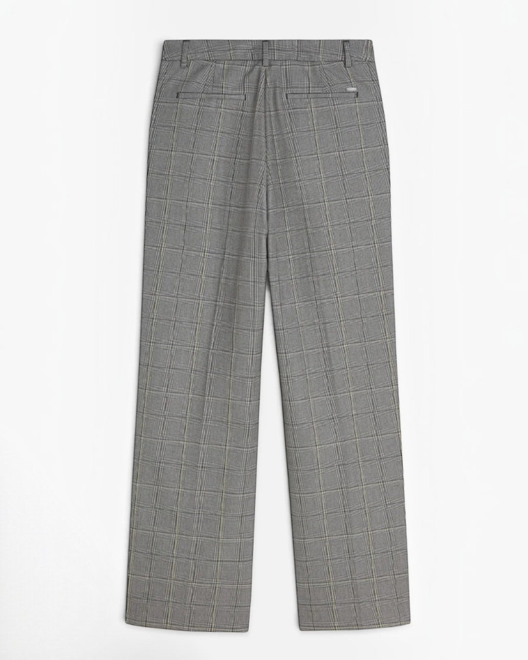 Scotch & Soda Edie チェック柄ワイドパンツ グレーの背面平置き