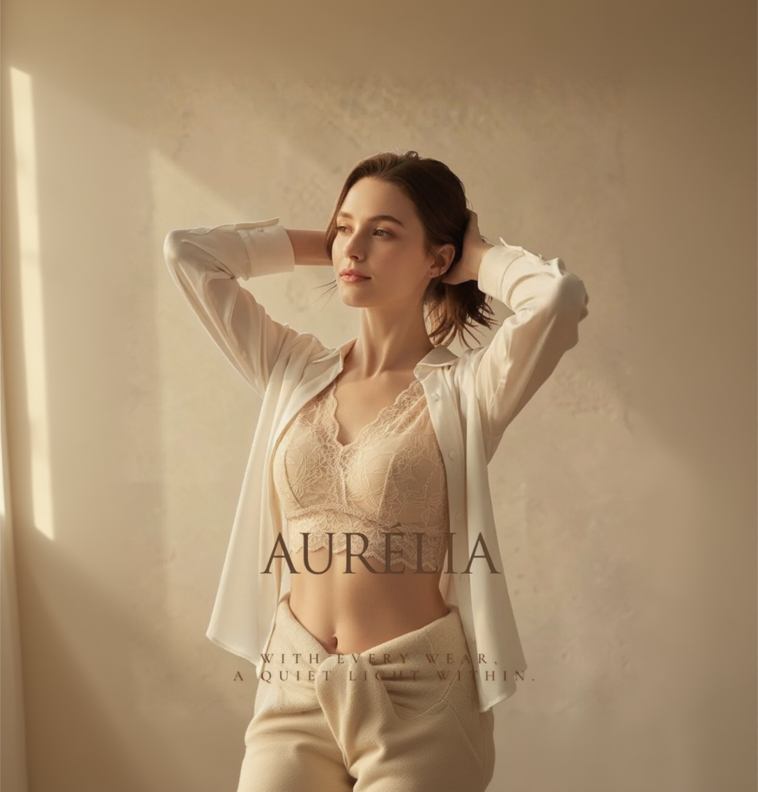 Aureus Lace Radiance(オレウス・レース・ラディアンス) ── 木漏れ日シルクの補正レースブラ ──