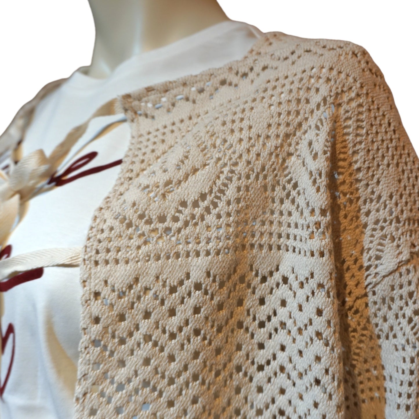 Lace-up Crochet Jacket