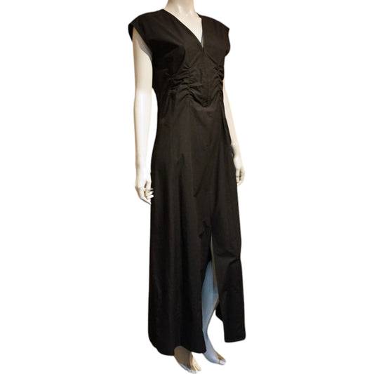 Vネックマキシドレス