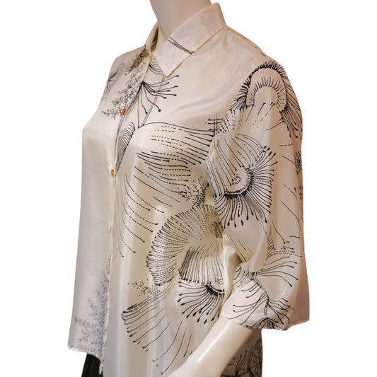 ボタニカルプリントシャツ