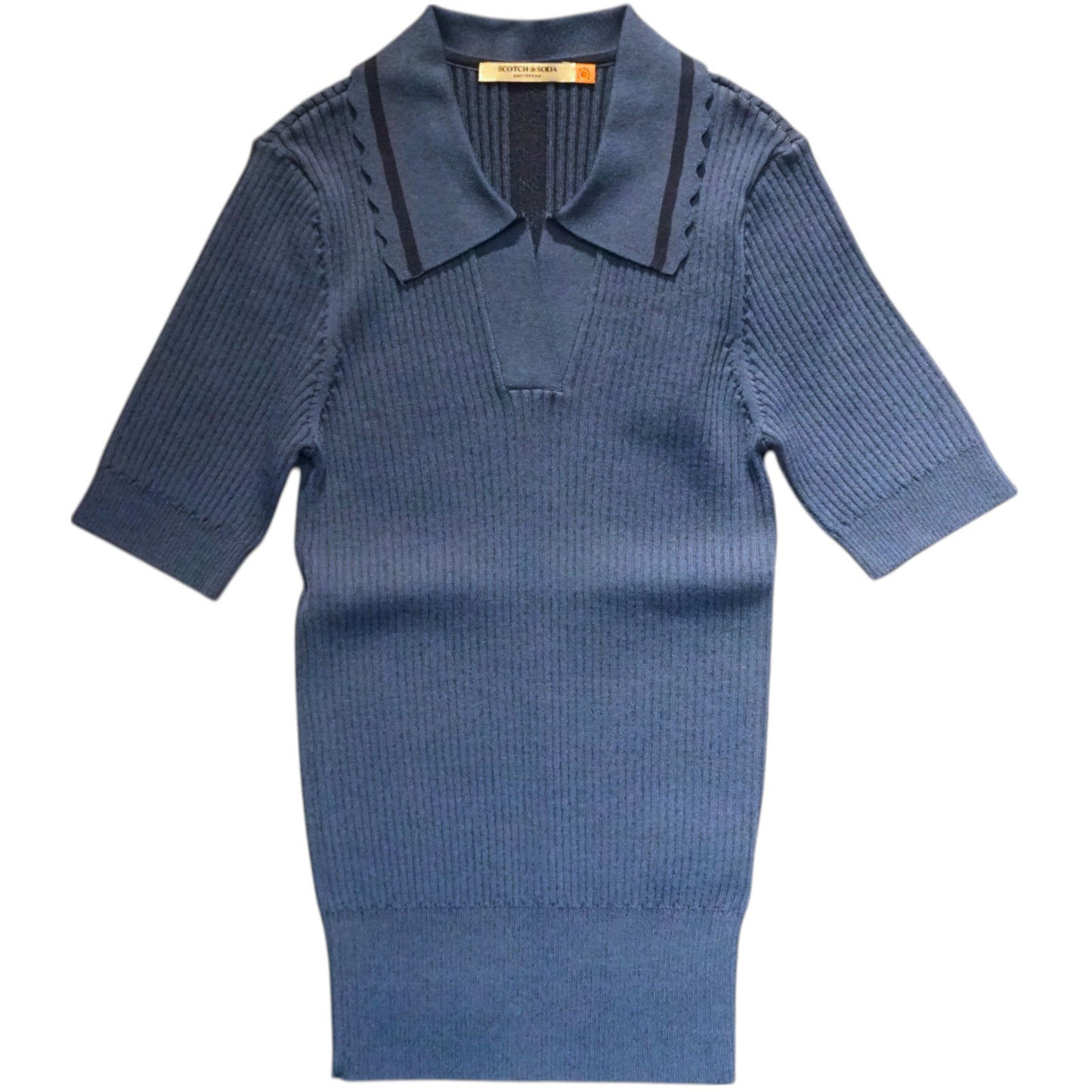 Ripple Edge Knit Polo
