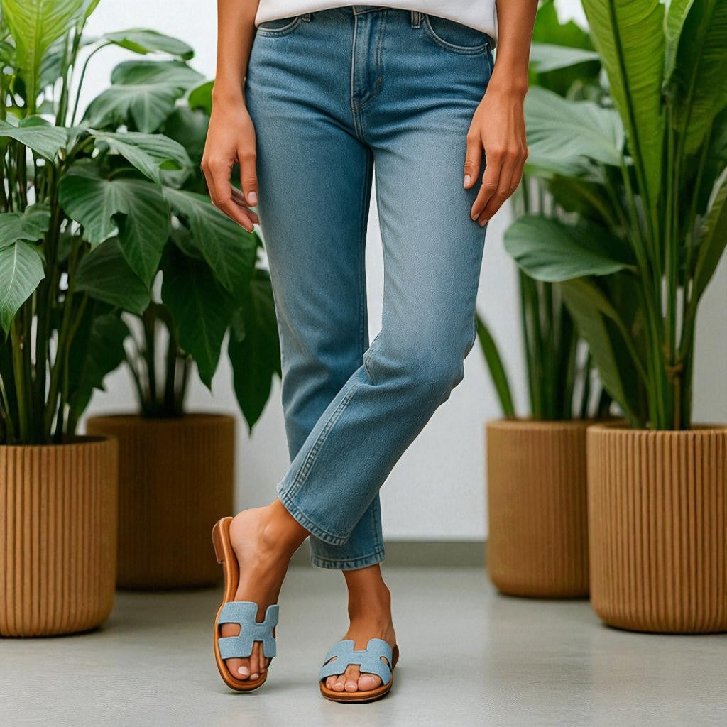 The Summer's Muse Denim Slides