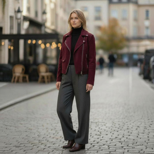 The Velvet Torque: Italian Down Biker Jacket (IVREA)