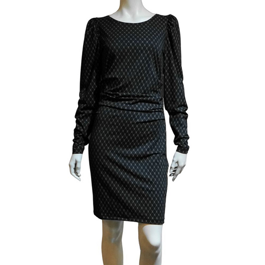 Noir Lattice Horizon Dress