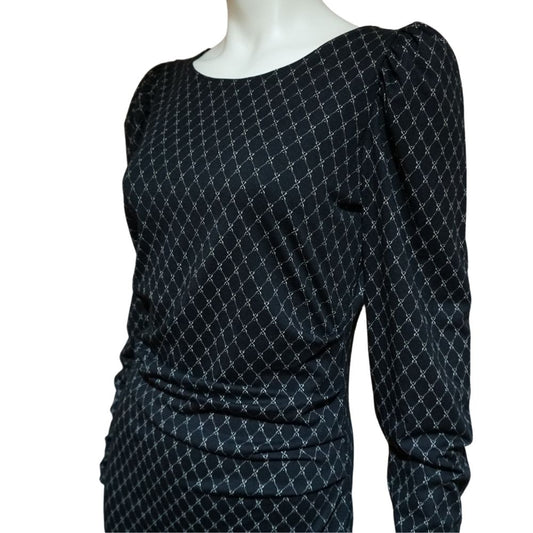 Noir Lattice Horizon Dress