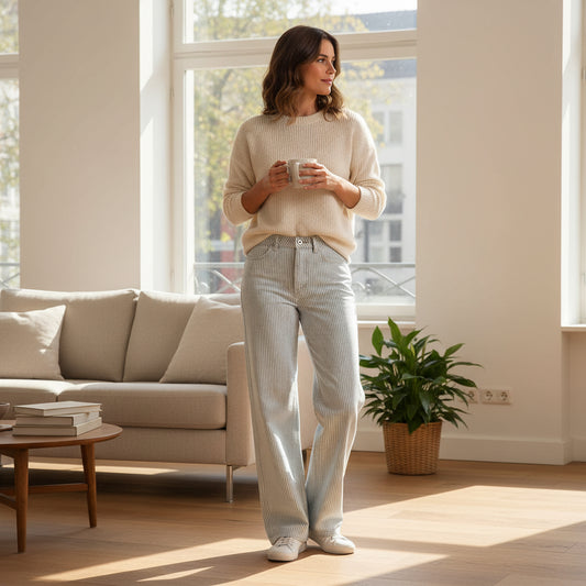 Linear Light: The Tonal Stripe Straight Denim