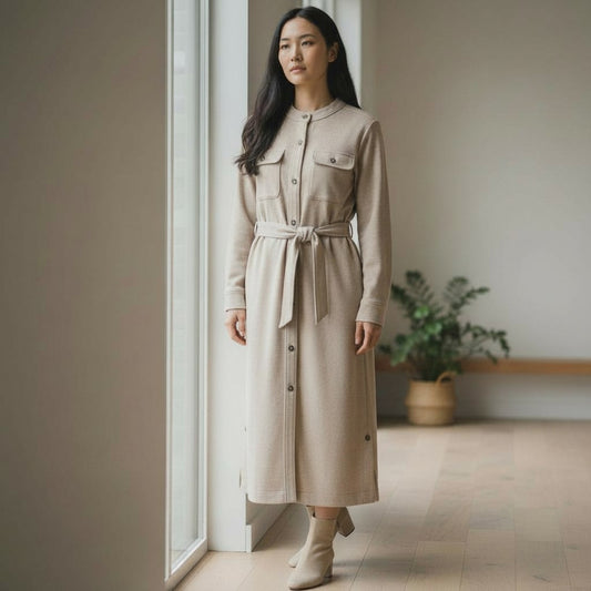 The Versatile Icon: Wool Tie-Belt Coat Dress