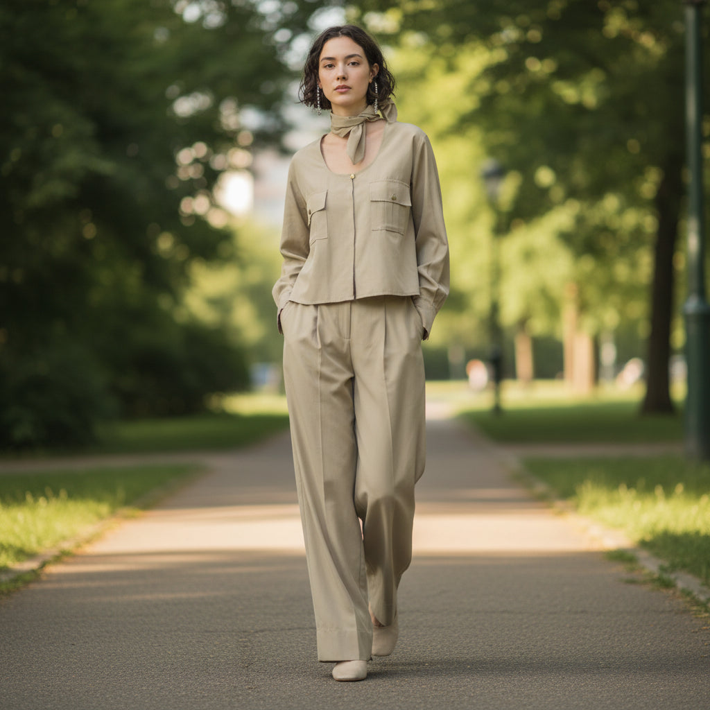 The Golden Saharienne: A Taffeta Whisper of Masculine Romance