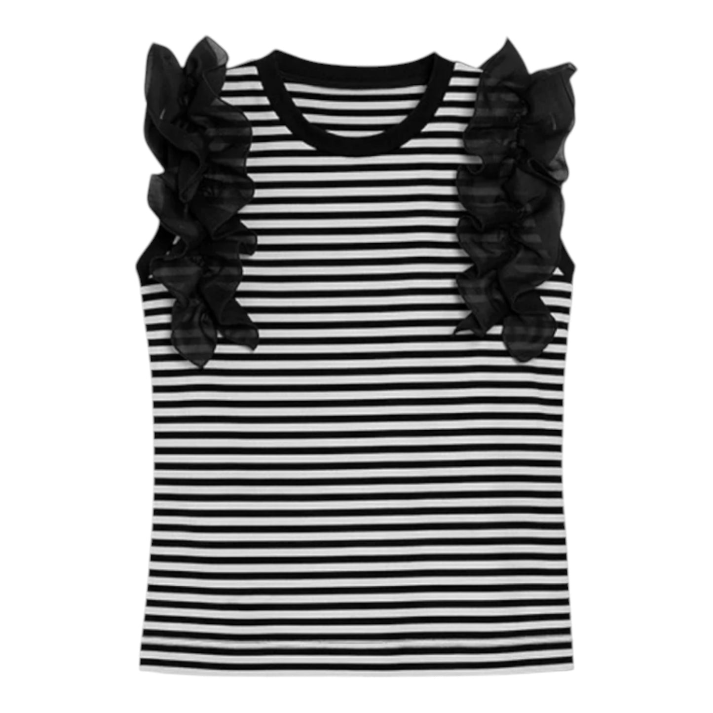 フリルストライプTシャツ