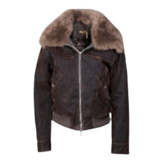 The Velvet Shade: Denim Velour Down Jacket (ALLEY)　