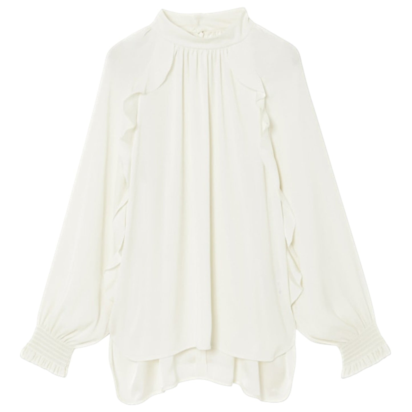 The Ivory Whisper: A Ruffled Dream Blouse