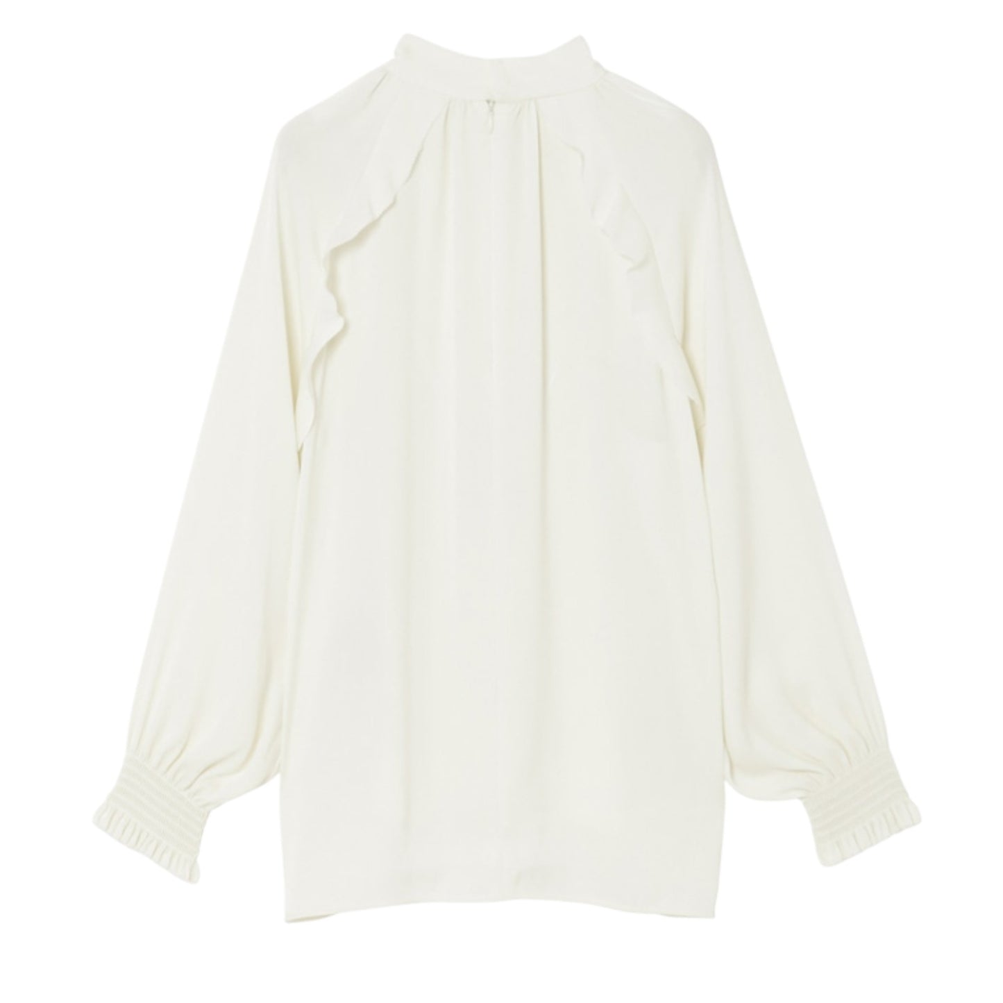 The Ivory Whisper: A Ruffled Dream Blouse