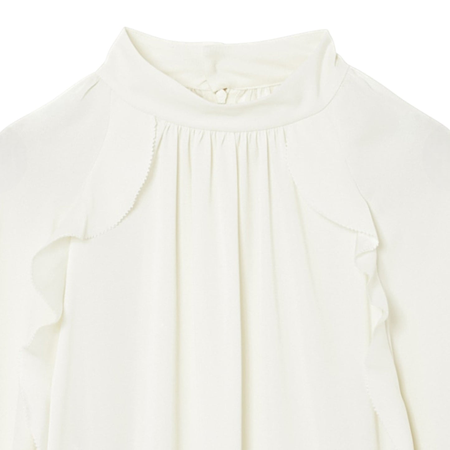 The Ivory Whisper: A Ruffled Dream Blouse