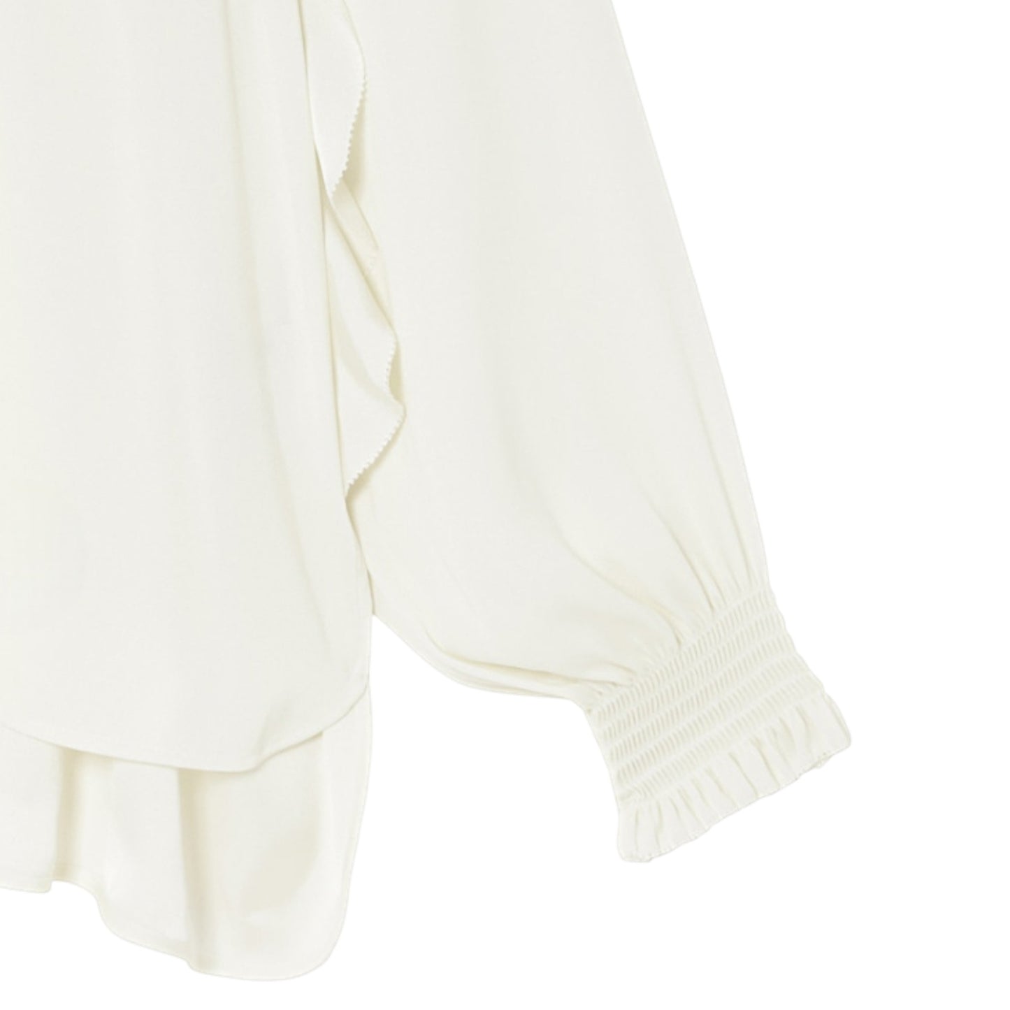 The Ivory Whisper: A Ruffled Dream Blouse