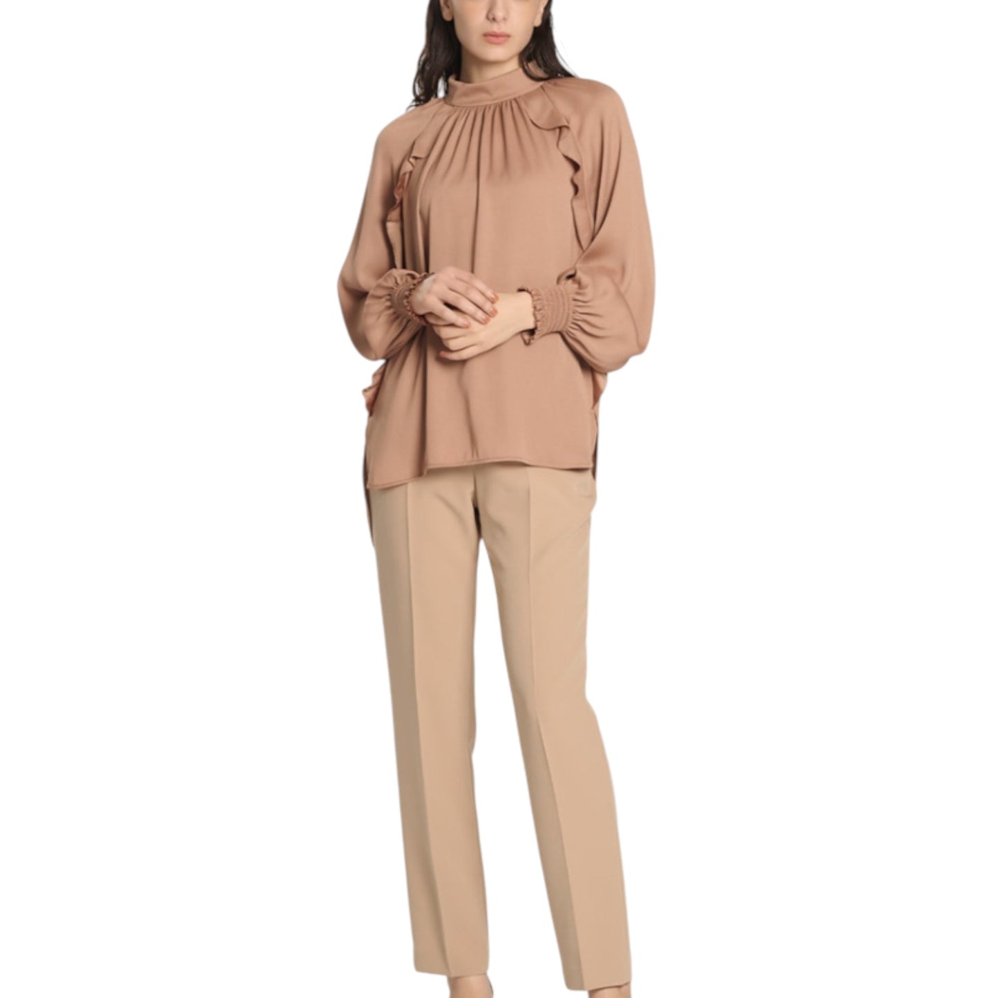 The Ivory Whisper: A Ruffled Dream Blouse