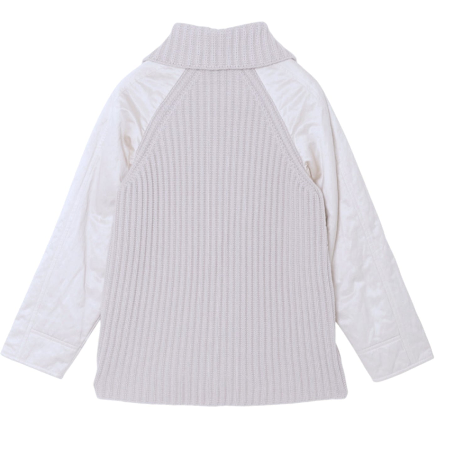 The Winter Cloud: Denim & Wool Contrast Short Coat