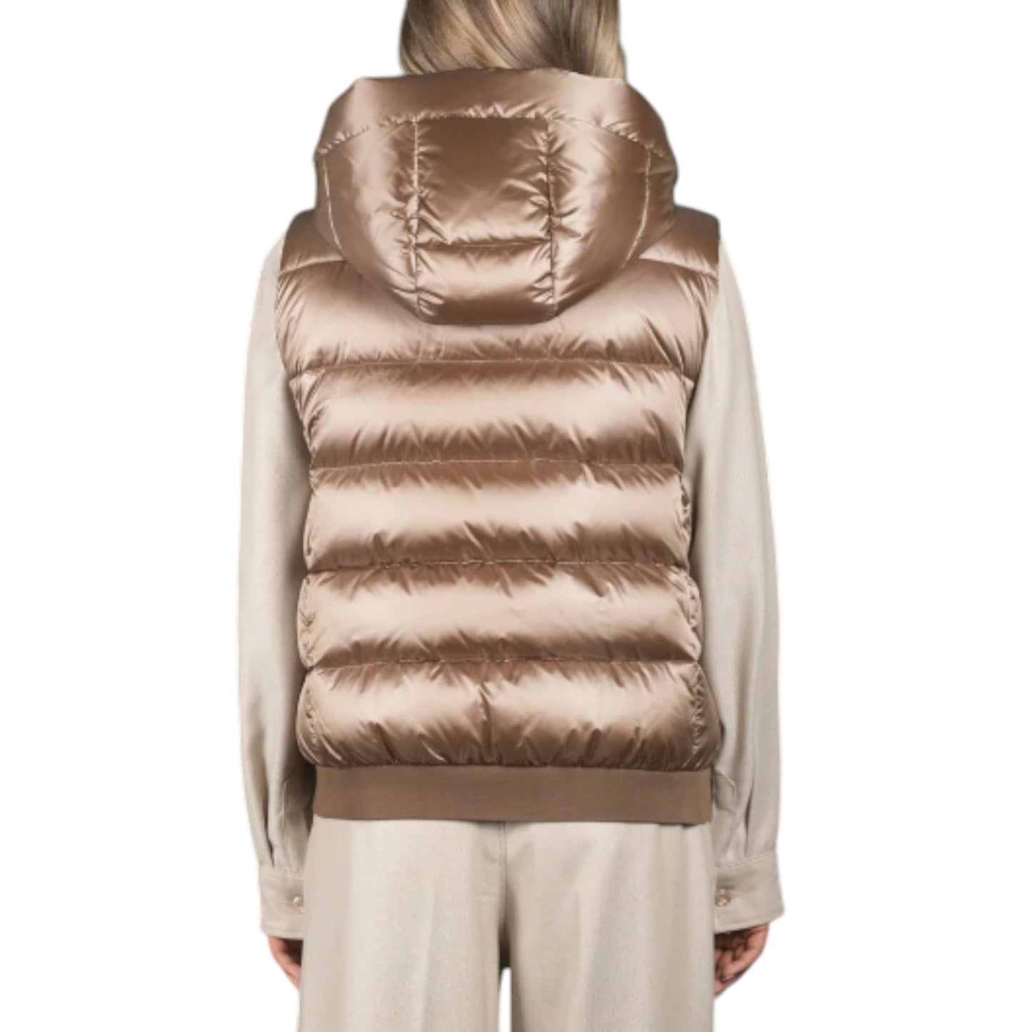 LAYRE-HC　The Urban Glow: Moca Camel Down Hooded Vest