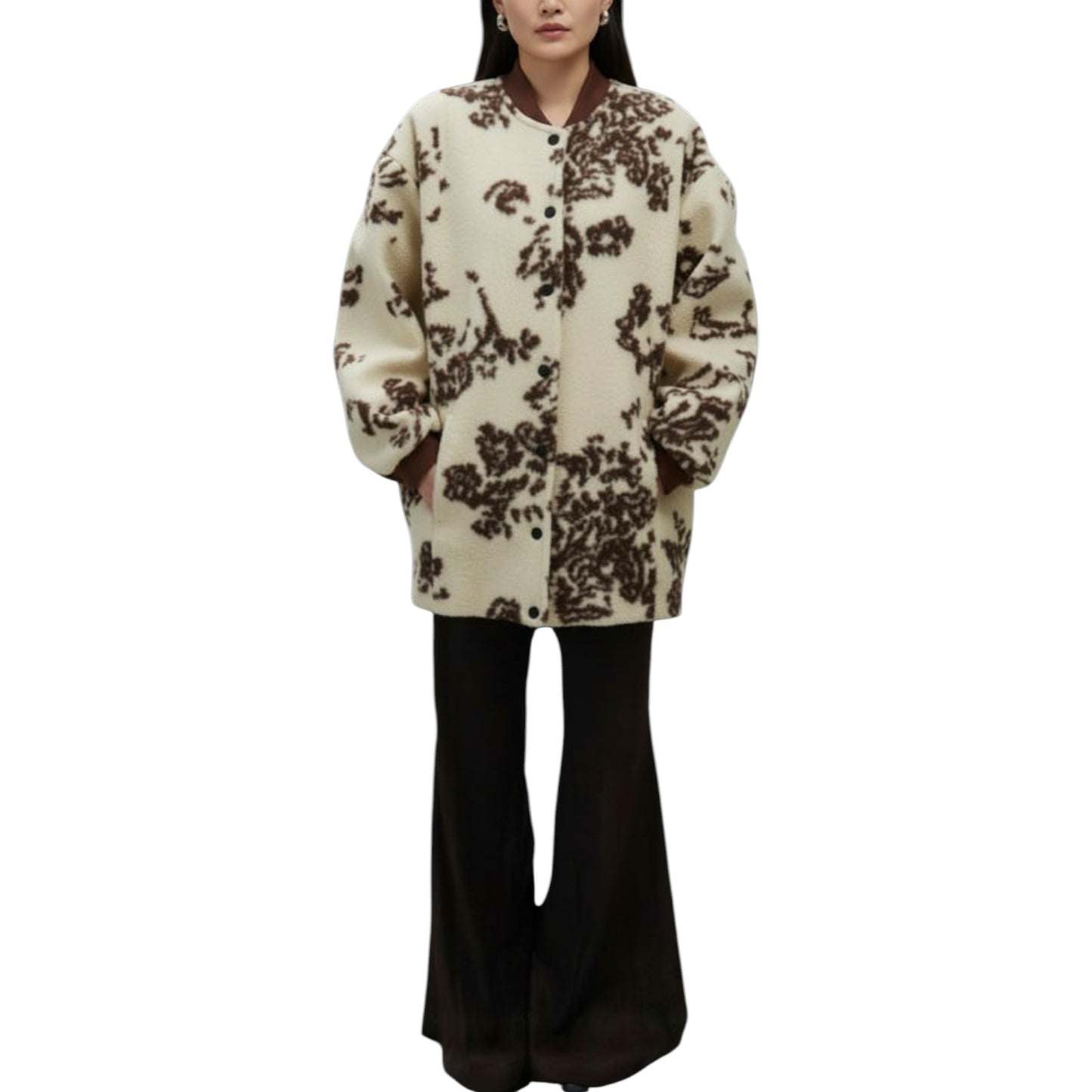 The Floral Teddy: Italian Wool Oversized Bomber
