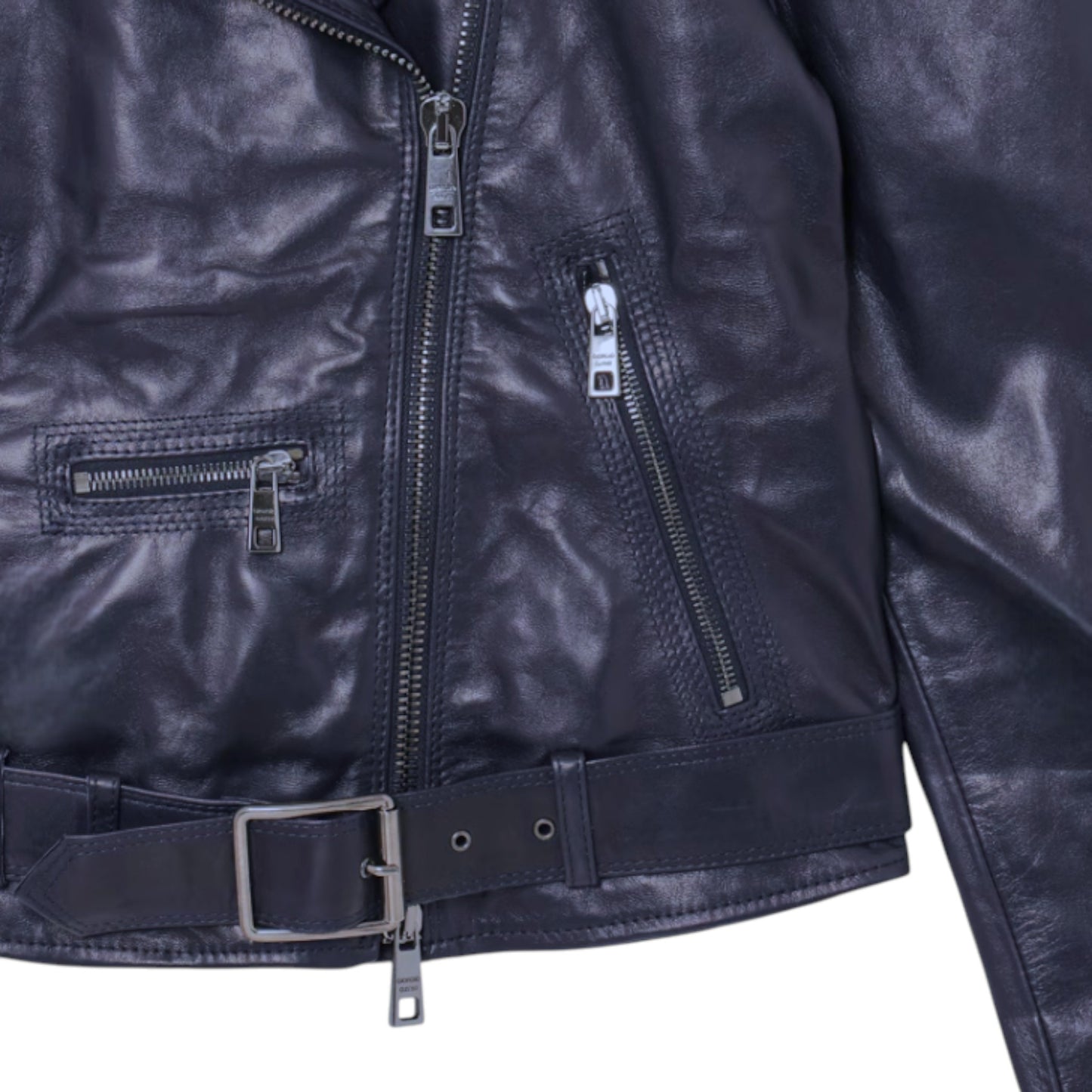 The Evolving Icon: Navy Lamb Leather Biker Jacket