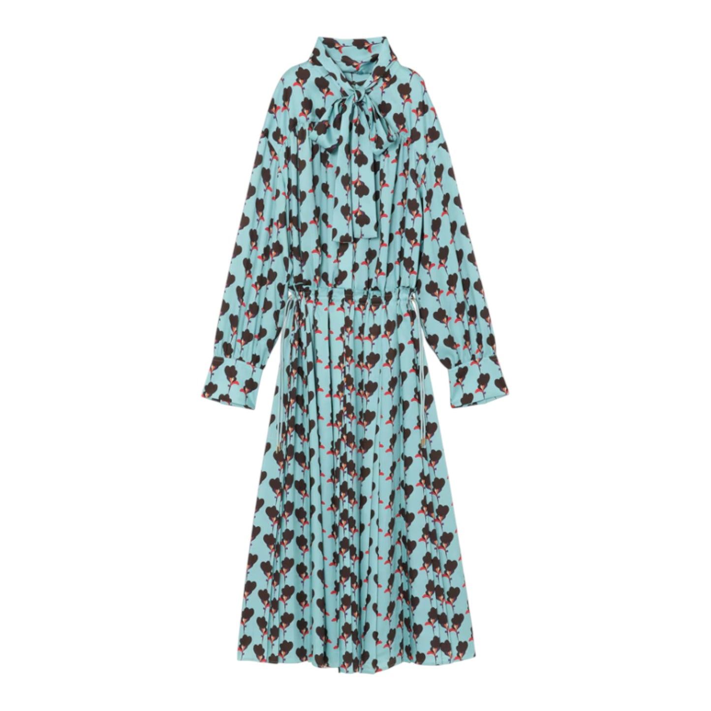 The Artful Muse: Erica Print Bow-tie Pleated Midi Dress