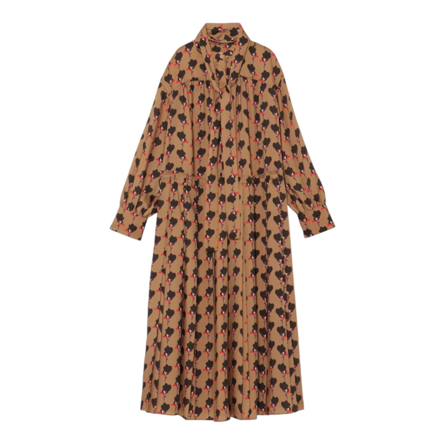 The Artful Muse: Erica Print Bow-tie Pleated Midi Dress