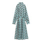 The Artful Muse: Erica Print Bow-tie Pleated Midi Dress