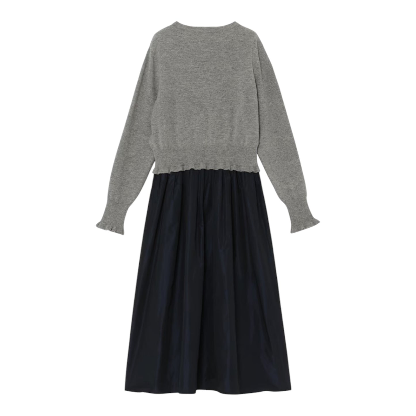 The Dual Elegance: Merino Knit & Taffeta Docking Dress