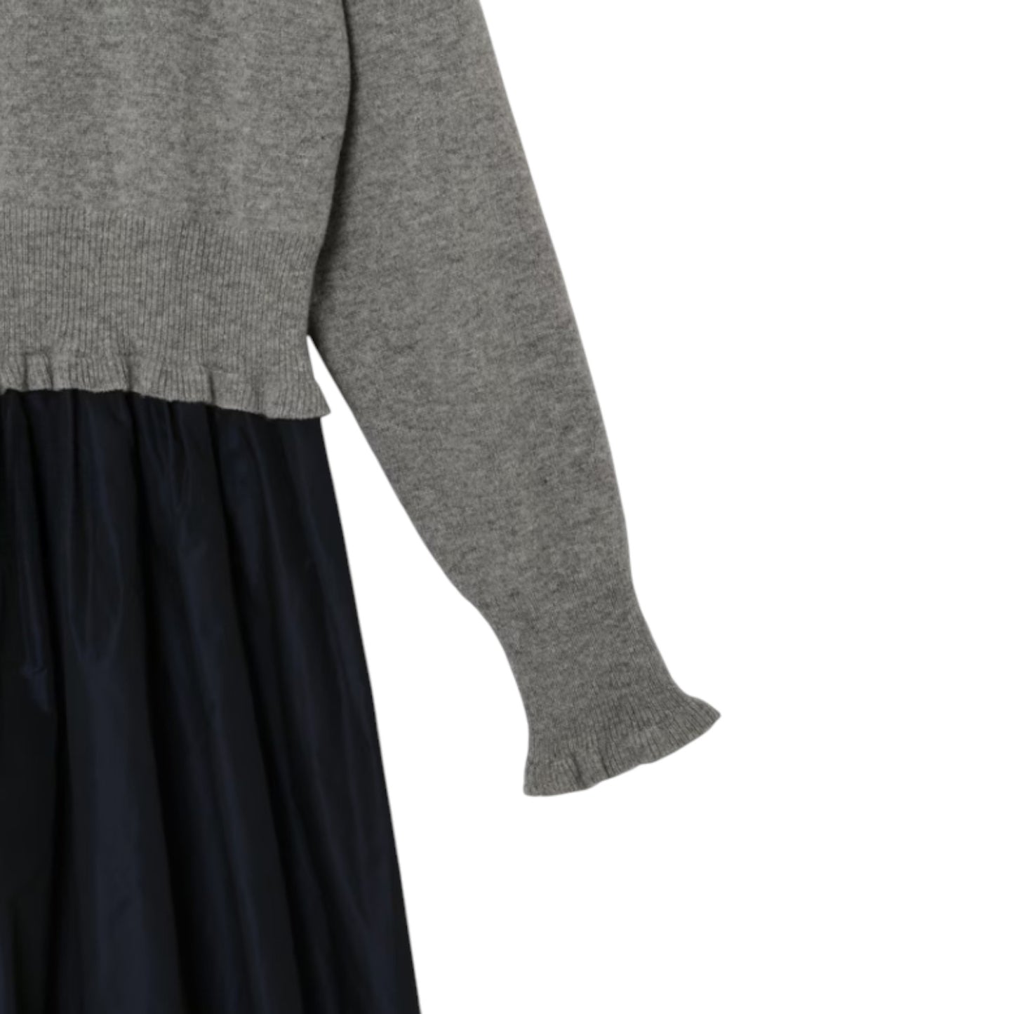 The Dual Elegance: Merino Knit & Taffeta Docking Dress