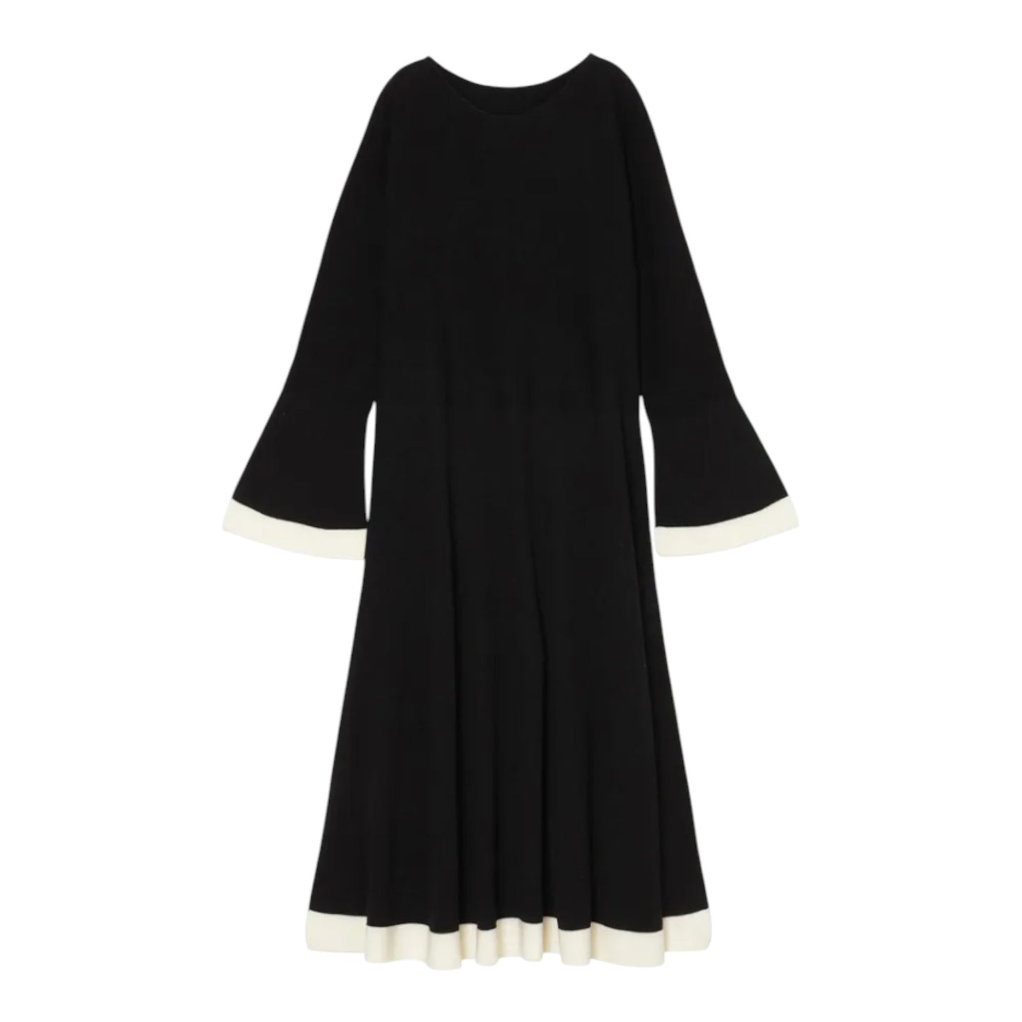 Modern Contrast: VICTORY Bicolor Knit Midi Dress