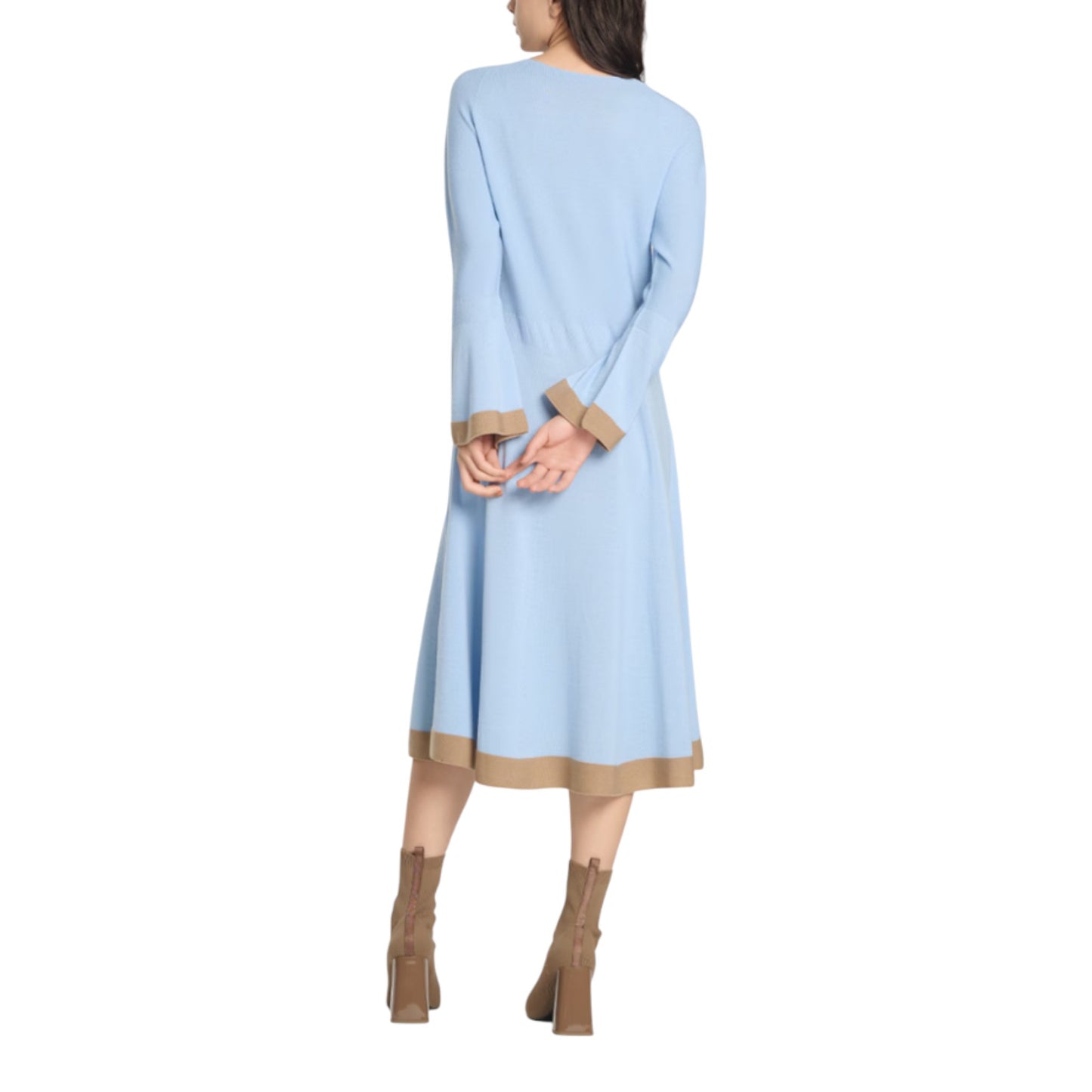 Modern Contrast: VICTORY Bicolor Knit Midi Dress