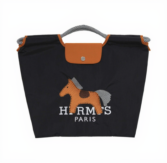 The Parisian Whisper: Embroidered Equestrian Tote