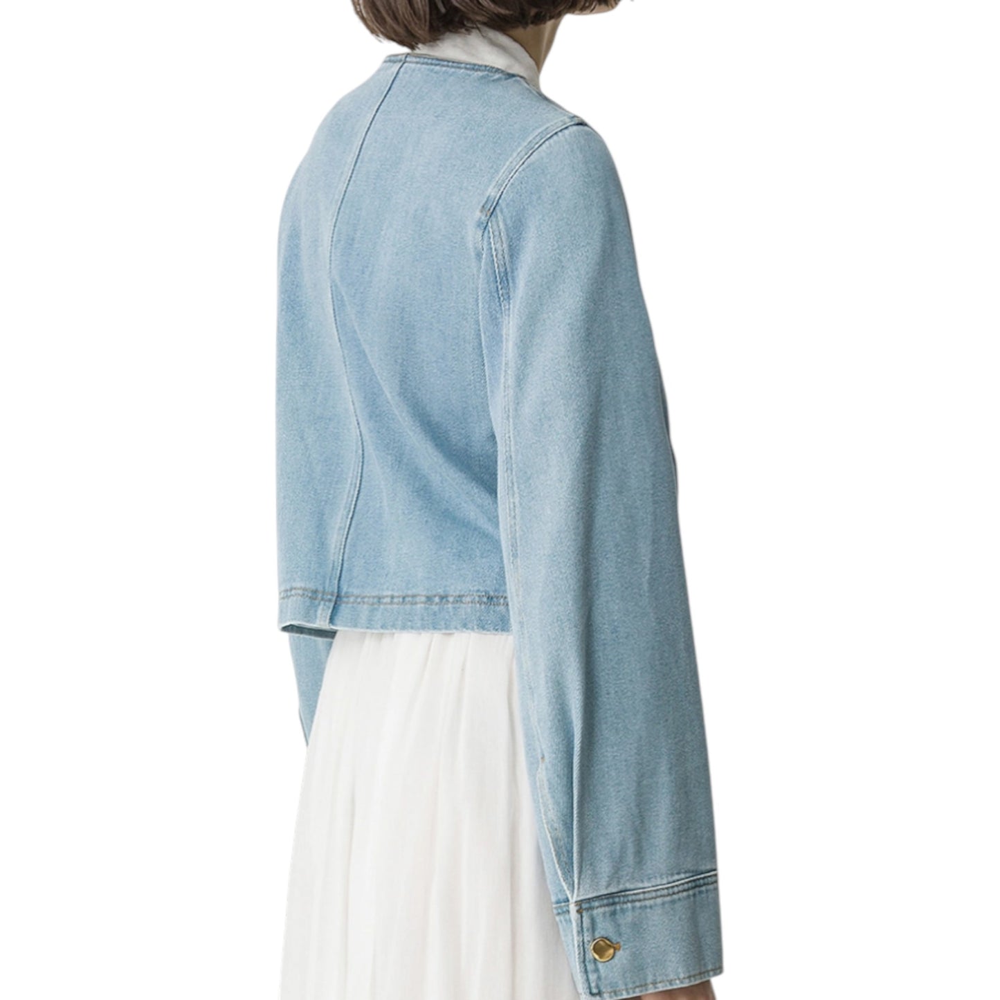 Indigo Reverie: The Double-Breasted Denim Muse