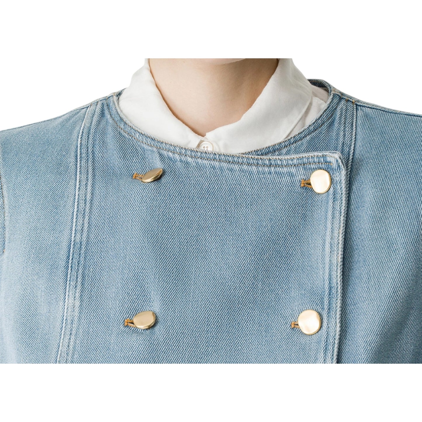 Indigo Reverie: The Double-Breasted Denim Muse
