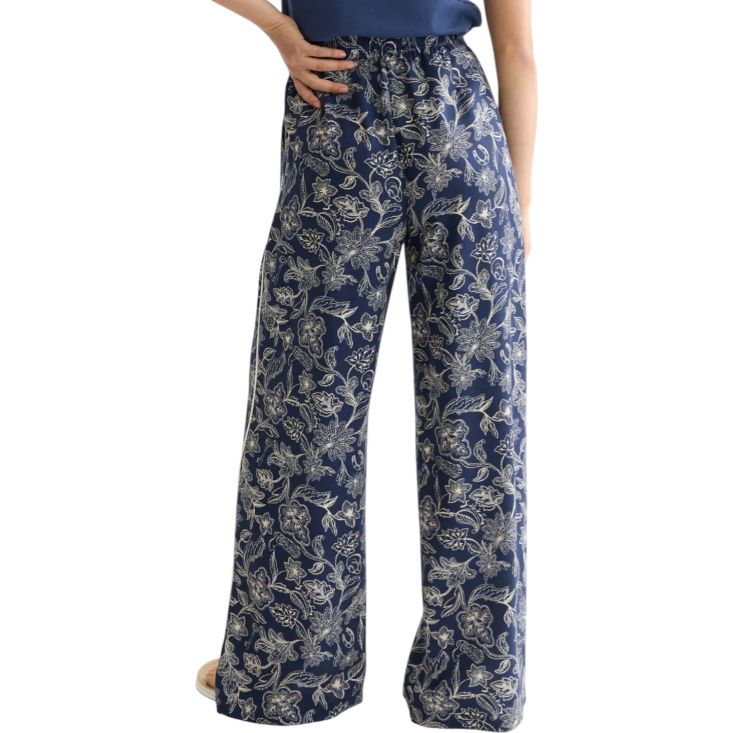 Fluid Serenity: The Printed Lyocell Wide-Leg