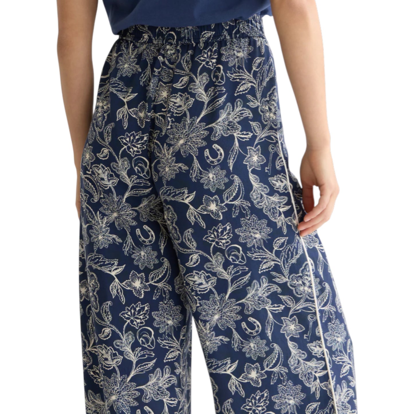 Fluid Serenity: The Printed Lyocell Wide-Leg