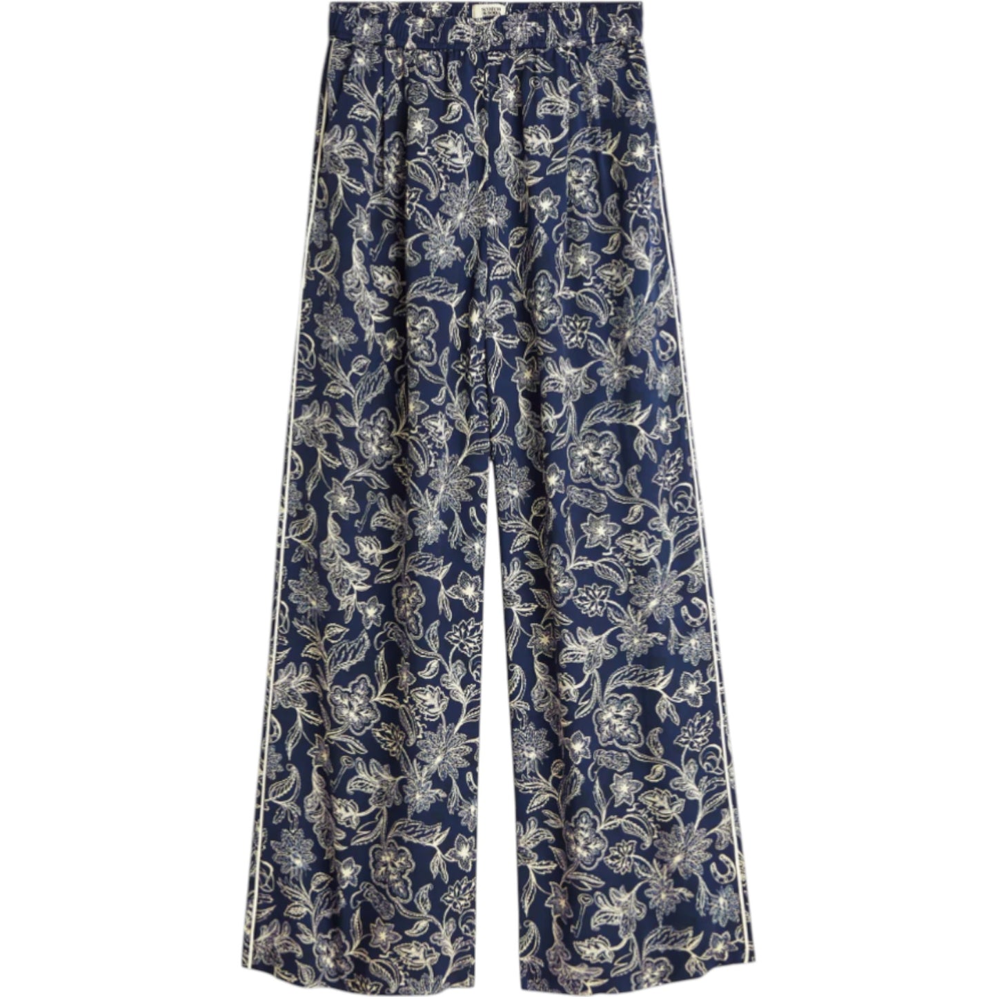 Fluid Serenity: The Printed Lyocell Wide-Leg