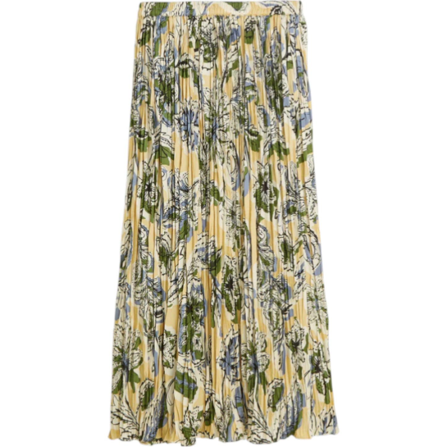 Botanical Reverie: The Micro-Pleat Maxi Muse