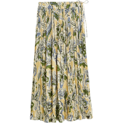 Botanical Reverie: The Micro-Pleat Maxi Muse