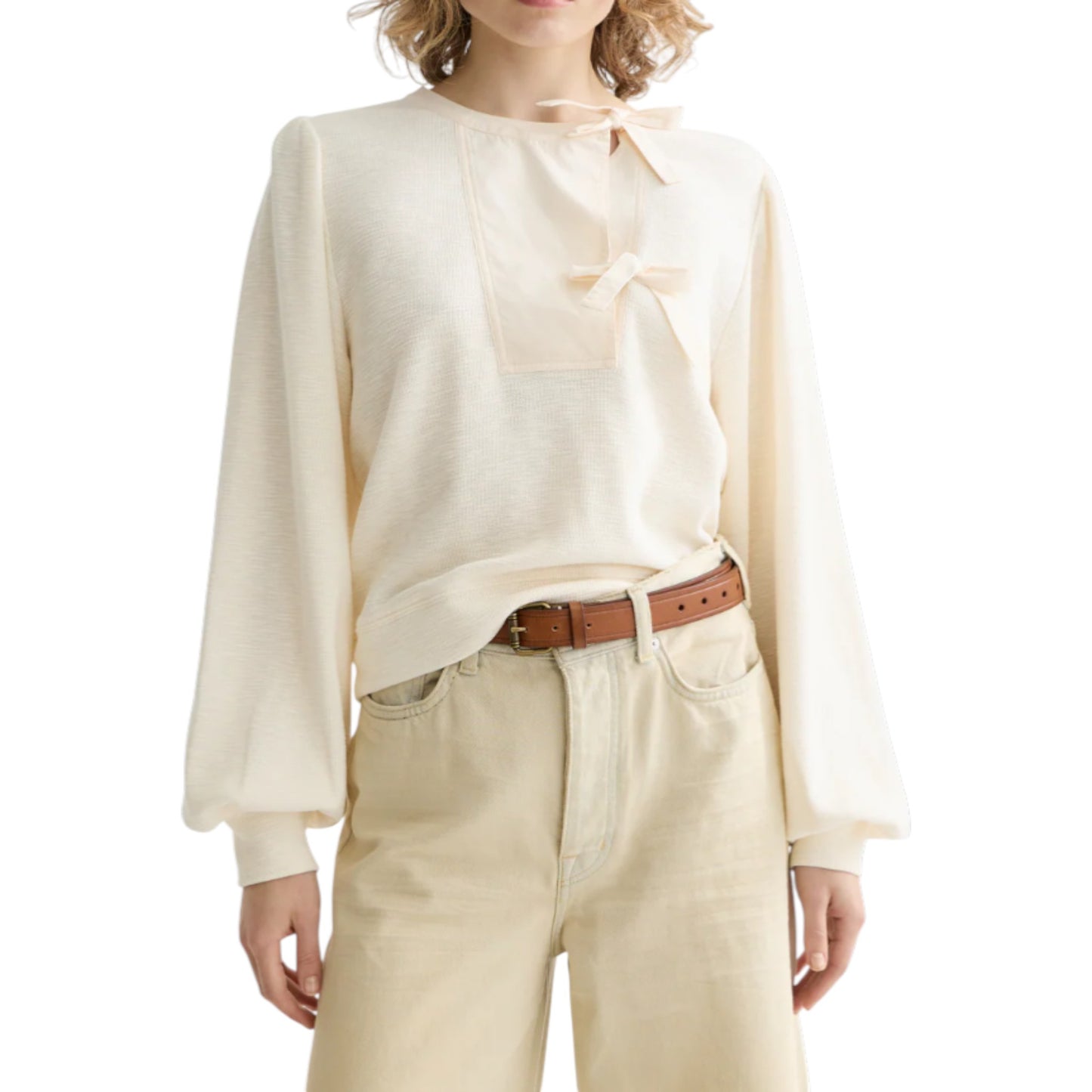 The Ribbon Serenade: Elevated Lounge Sweatshirt