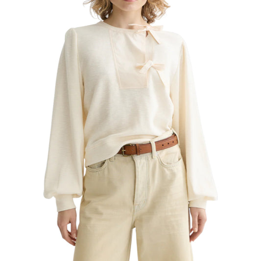 The Ribbon Serenade: Elevated Lounge Sweatshirt